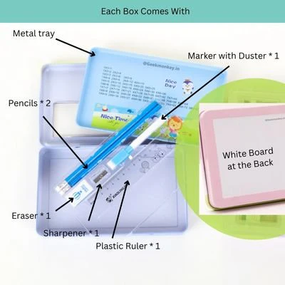 Metal Wide Pencil Box - All in One - Image 2