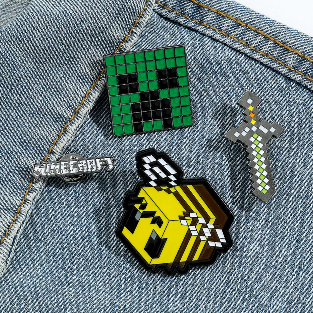 Mine-craft Enamel Lapel Pins | Pixelated Perfection Badges - Image 2