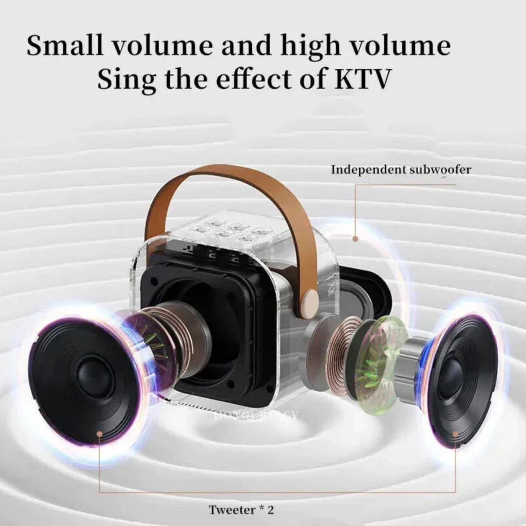 Mini Karaoke Machine with Microphone | Bluetooth Speaker with Light - Image 5