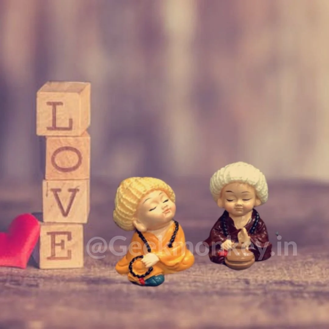 Meditating Monks with Beanie - Pray for Peace (set of 4) - Image 3