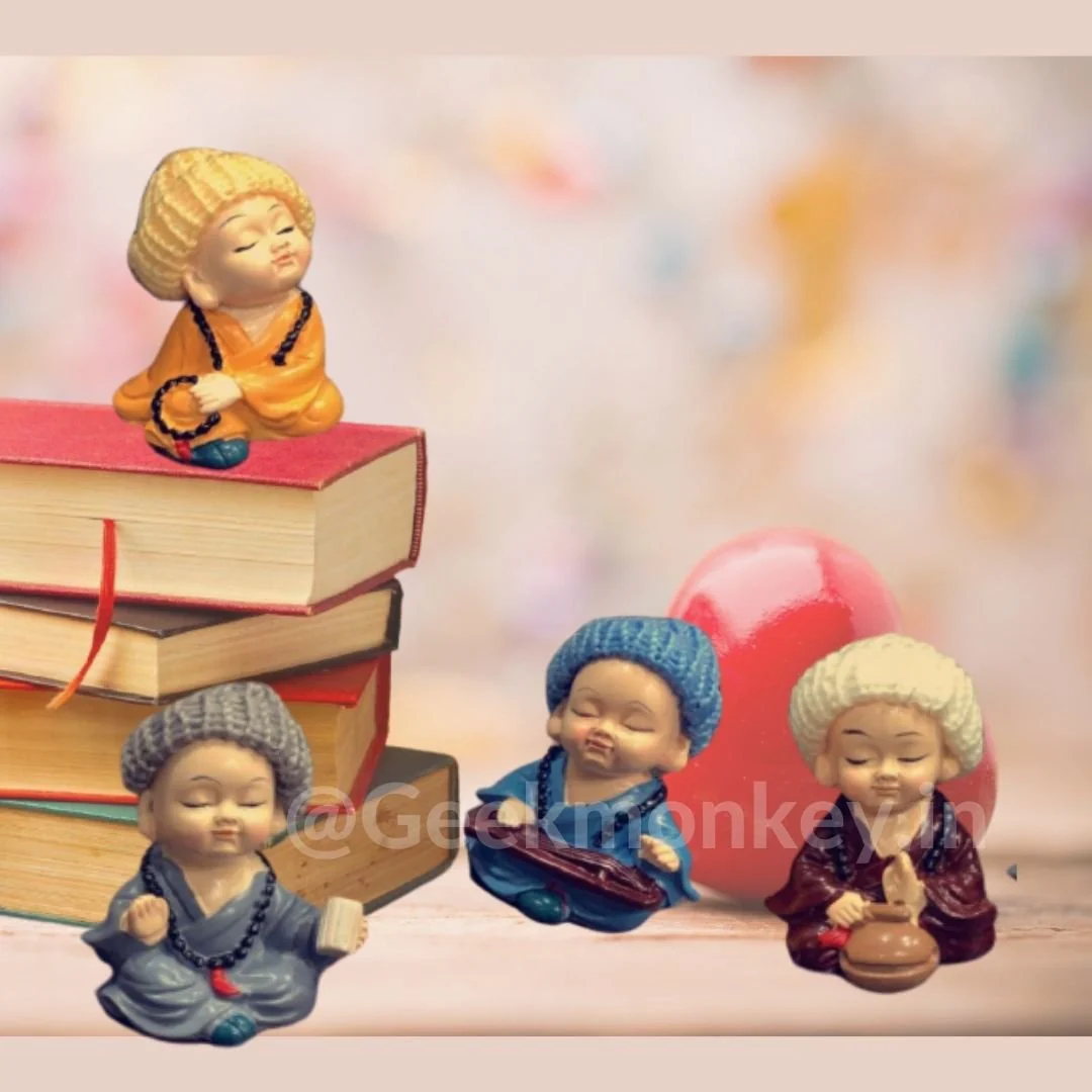 Meditating Monks with Beanie - Pray for Peace (set of 4) - Image 4