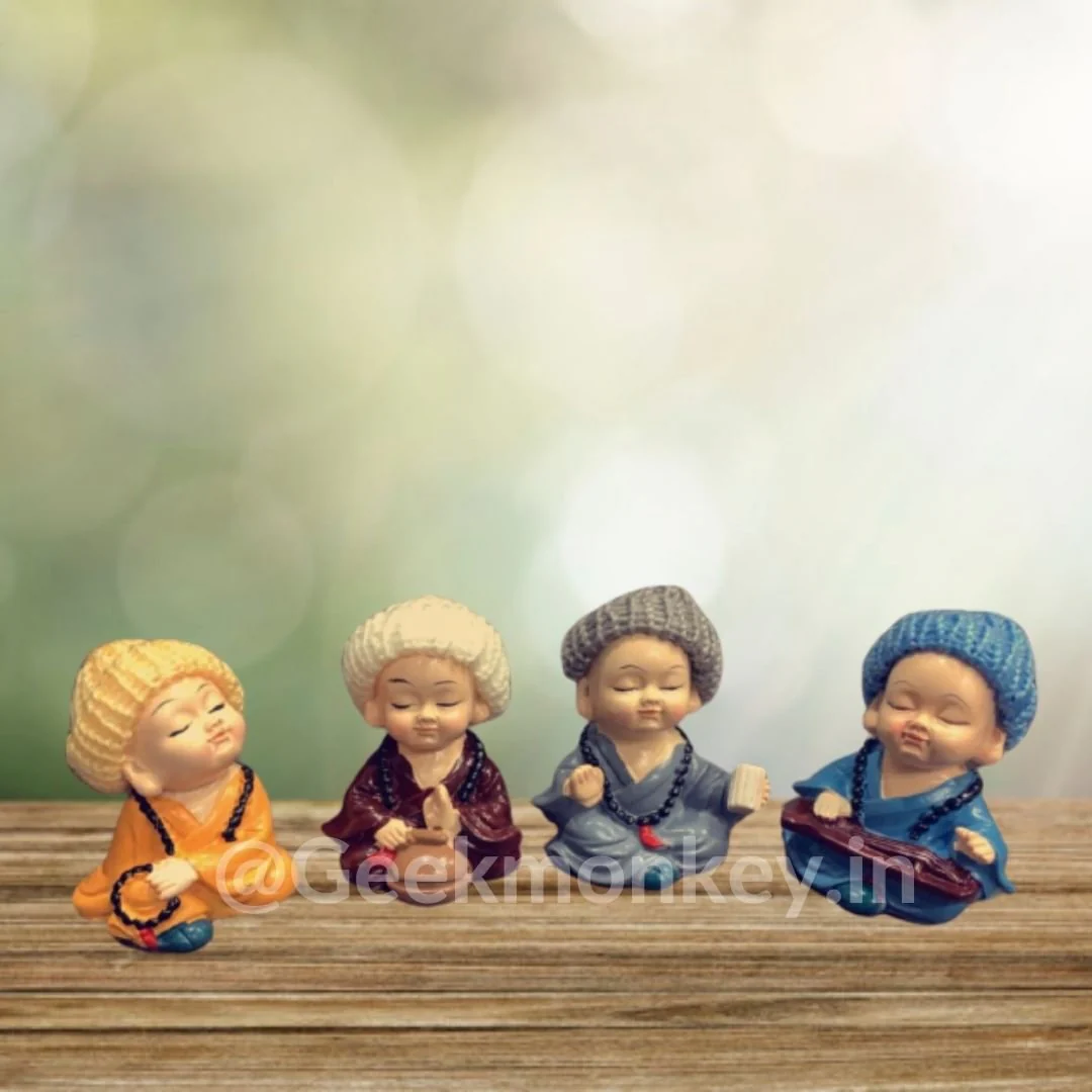 Meditating Monks with Beanie - Pray for Peace (set of 4) - Image 5