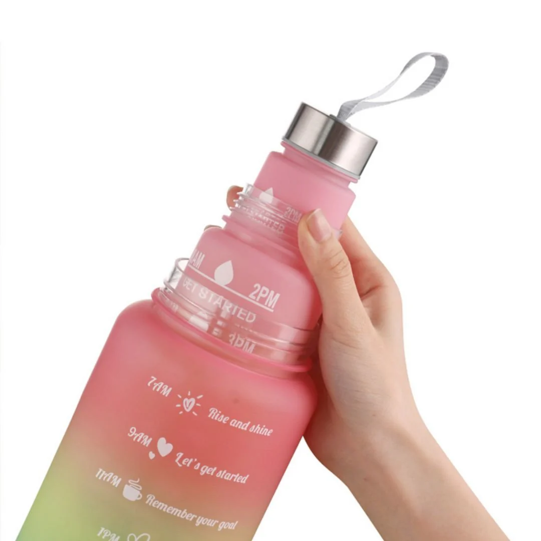 Motivational Water Bottle with Straw 3 Pcs, 2000ml 900ml 300ml Time Marker - Image 4