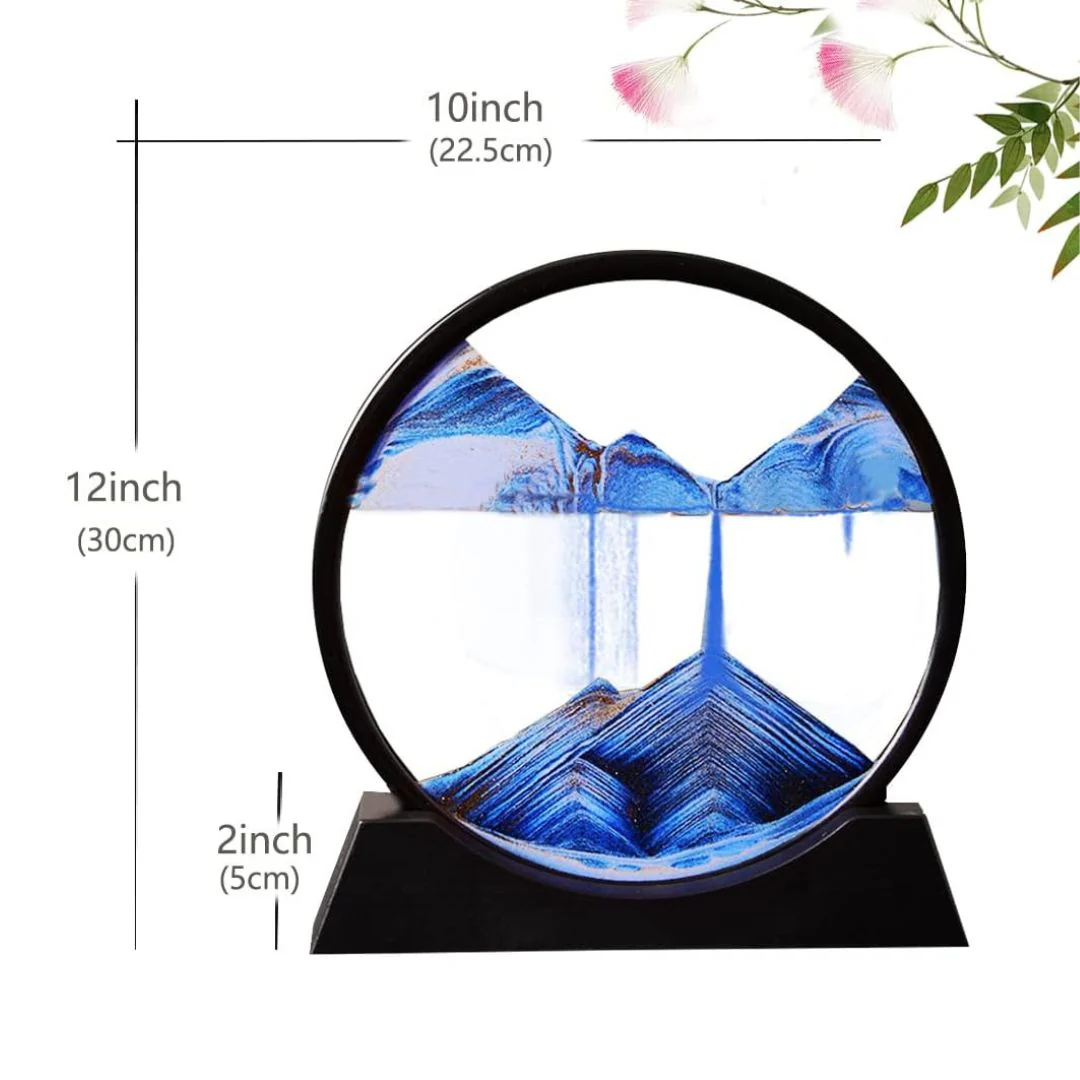 Moving Sand Art Picture | Round Glass Dynamic Sandscape Painting [12 inches] - Image 4