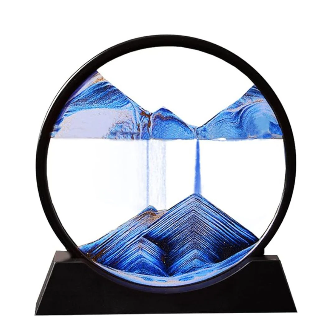 Moving Sand Art Picture | Round Glass Dynamic Sandscape Painting [12 inches] - Image 5