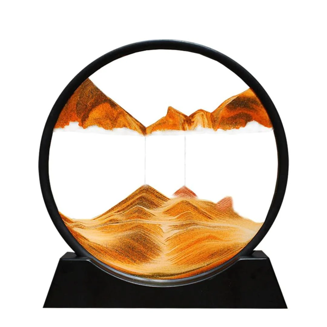 Moving Sand Art Picture | Round Glass Dynamic Sandscape Painting [12 inches] - Image 6