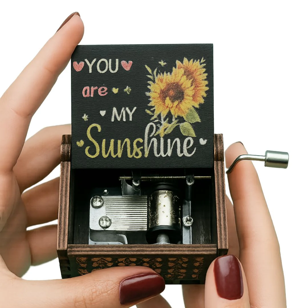 My Sunshine Music Box | Hand Crank Wood Box | Gifts for Music Lover - Image 2