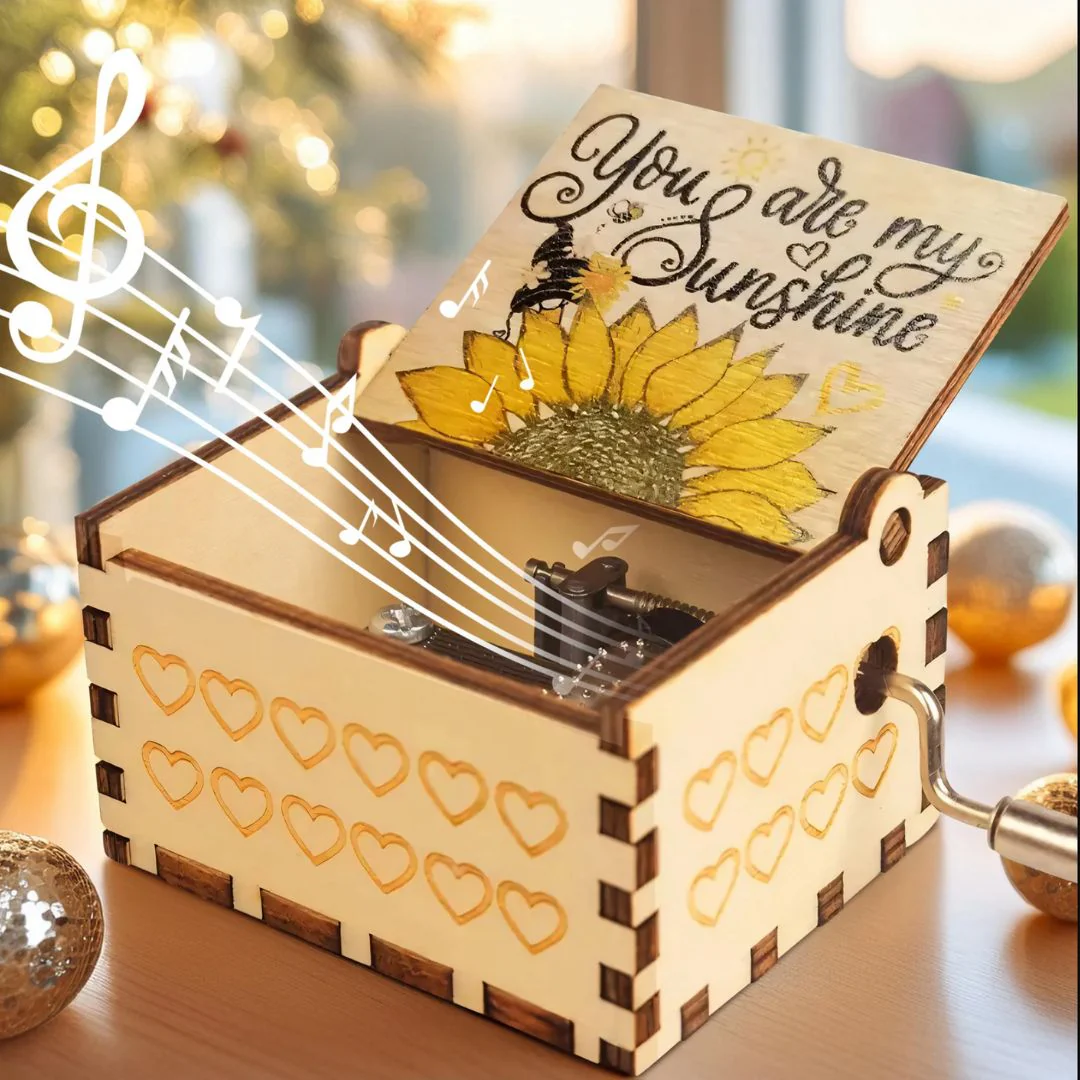 My Sunshine Music Box | Hand Crank Wood Box | Gifts for Music Lover - Image 5