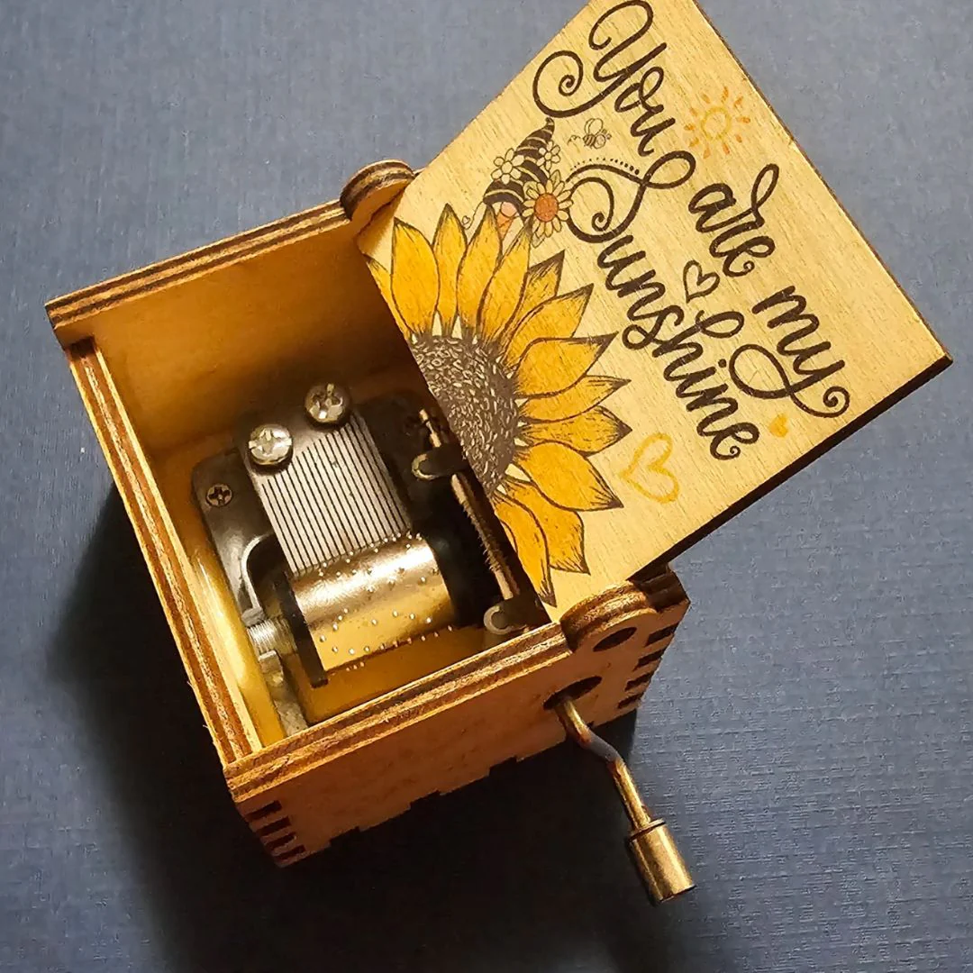 My Sunshine Music Box | Hand Crank Wood Box | Gifts for Music Lover - Image 6