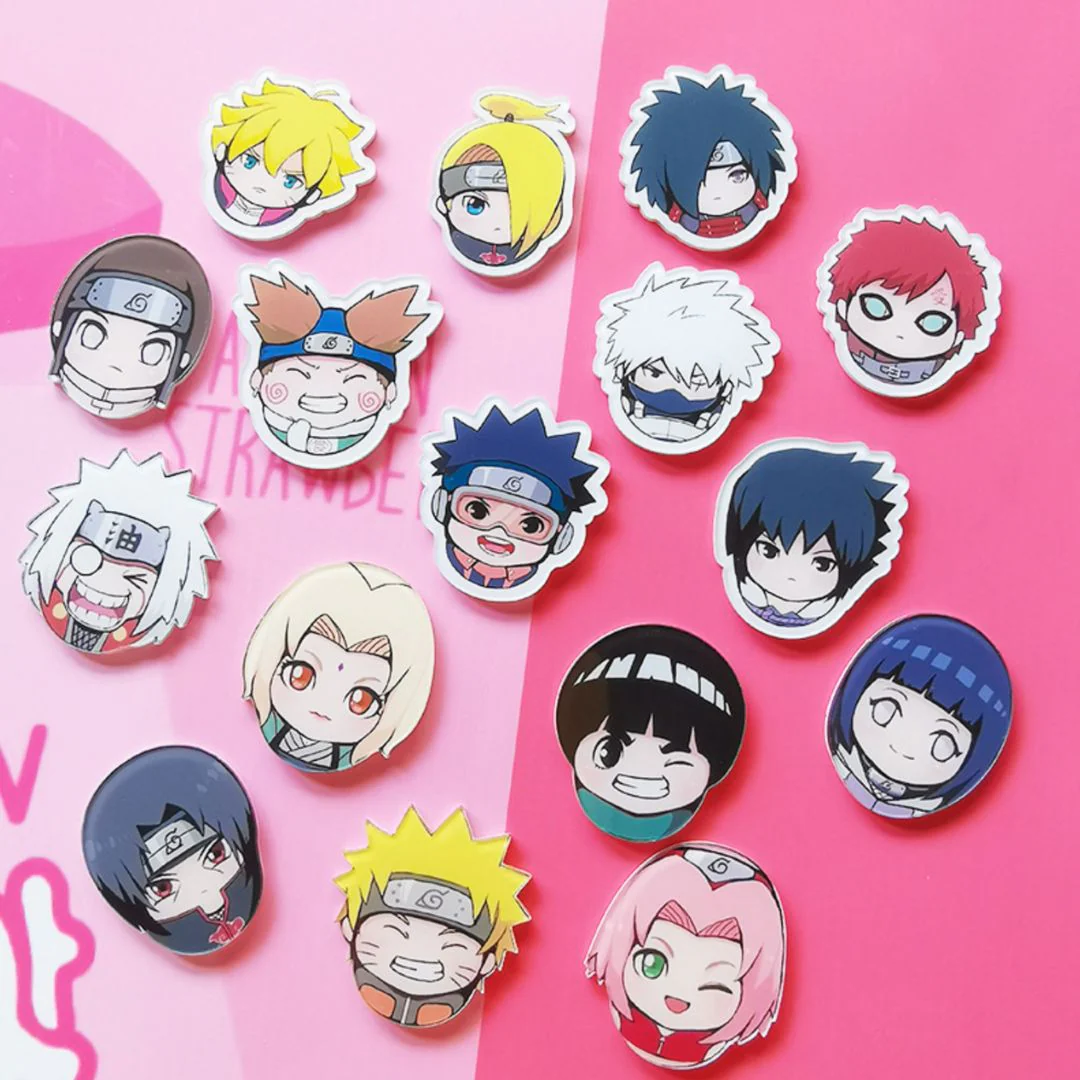 Anime & Friends Acrylic Badge | Acrylic Safety Pins for Naruto Fans - Image 2