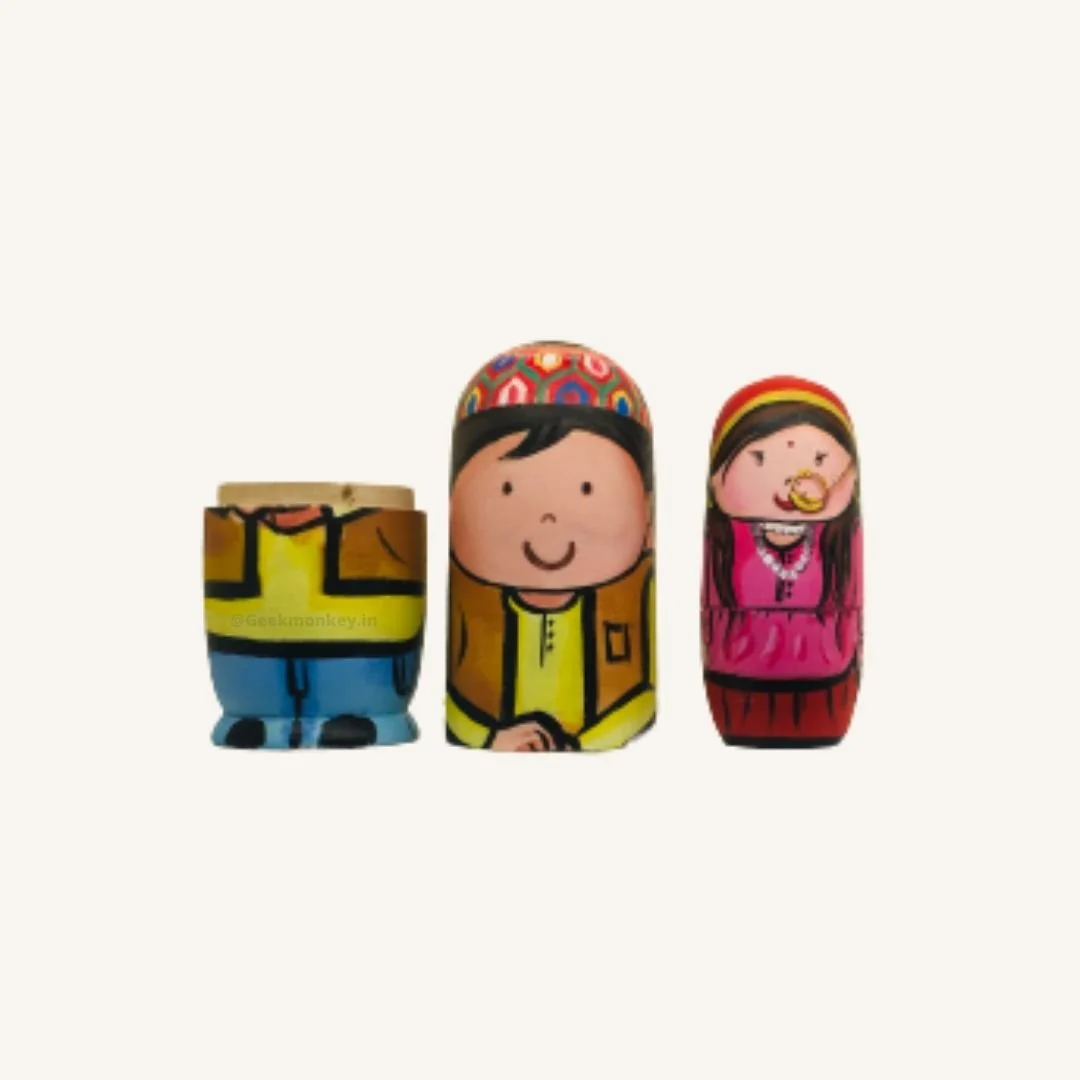 Pahadi Dagadiya - Nested Wooden Doll Family - Image 3