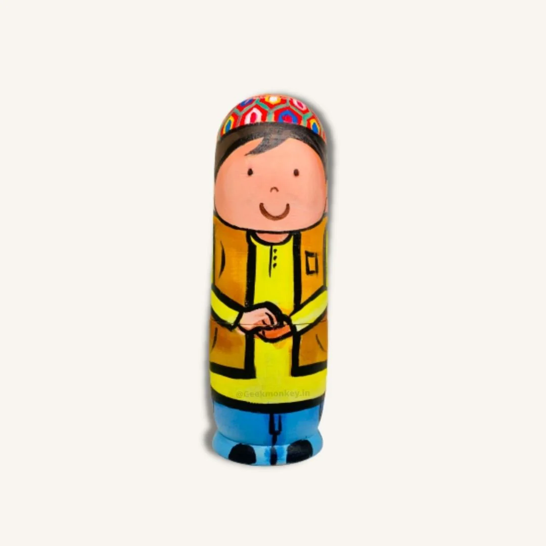 Pahadi Dagadiya - Nested Wooden Doll Family - Image 4