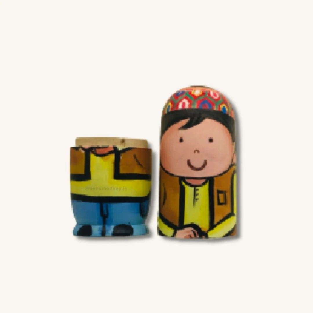 Pahadi Dagadiya - Nested Wooden Doll Family - Image 5