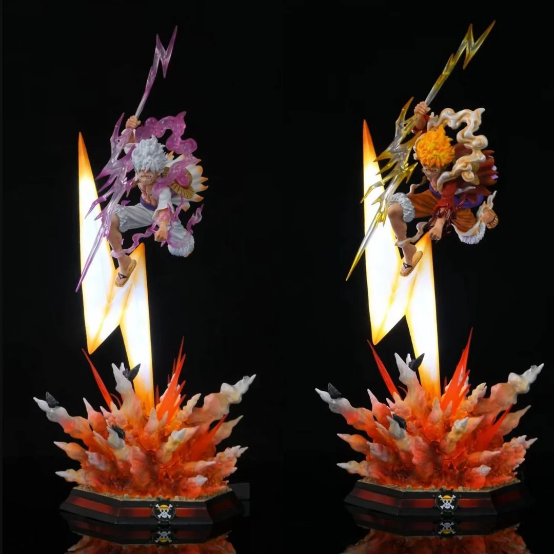 Nika Luffy LED Light-Up Statue (46cm) — Lightning Effect Action Figure Collectible