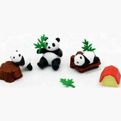 Panda Family Eraser Set