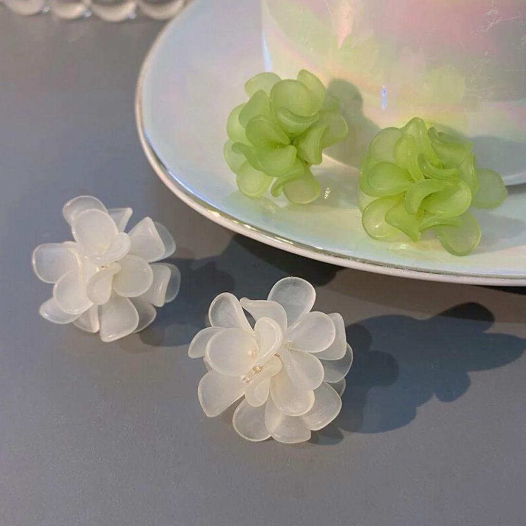 Pretty Pastel Acrylic Flower Earrings - Image 2