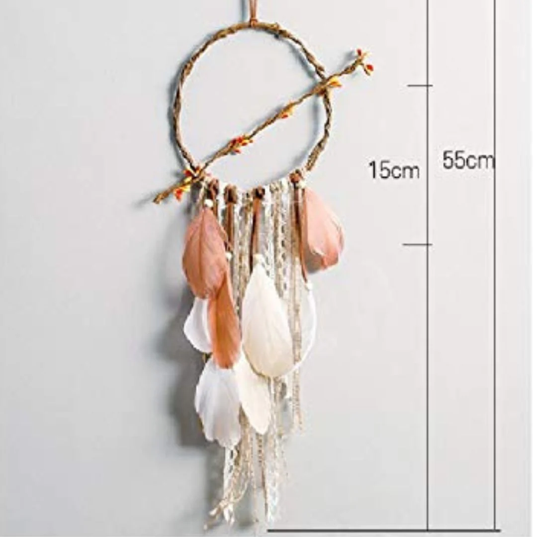 Pastel Feather Dreamcatcher – Handmade Boho Wall Décor - Image 3