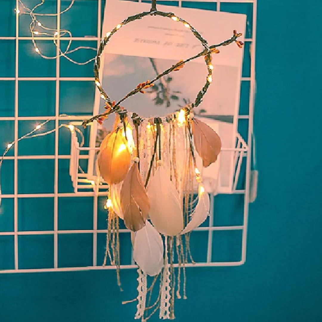 Pastel Feather Dreamcatcher – Handmade Boho Wall Décor - Image 4