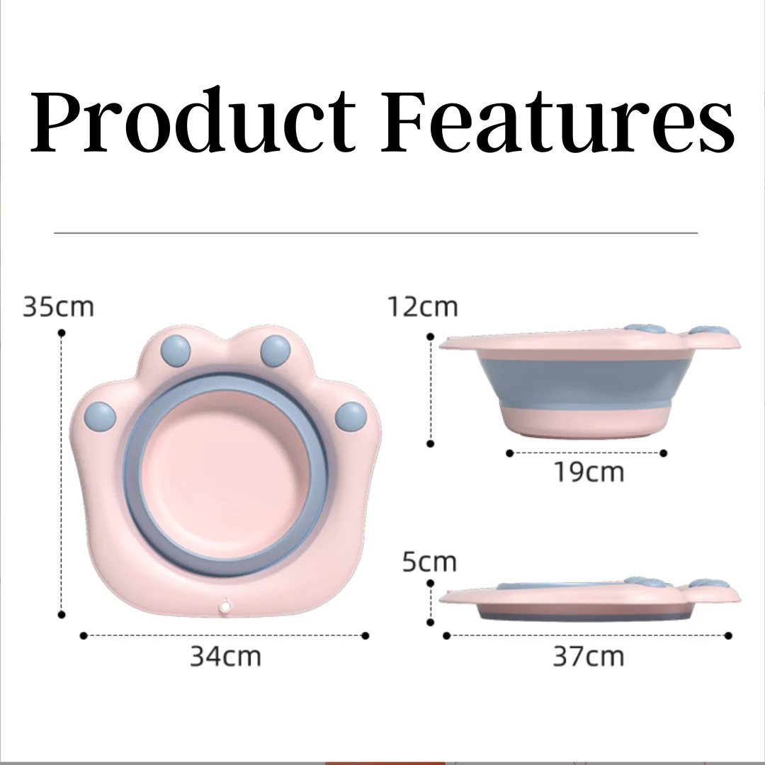 Pawsome Foldable Wash Basin for Foot Dips | Pets in Pastel Color - Image 6