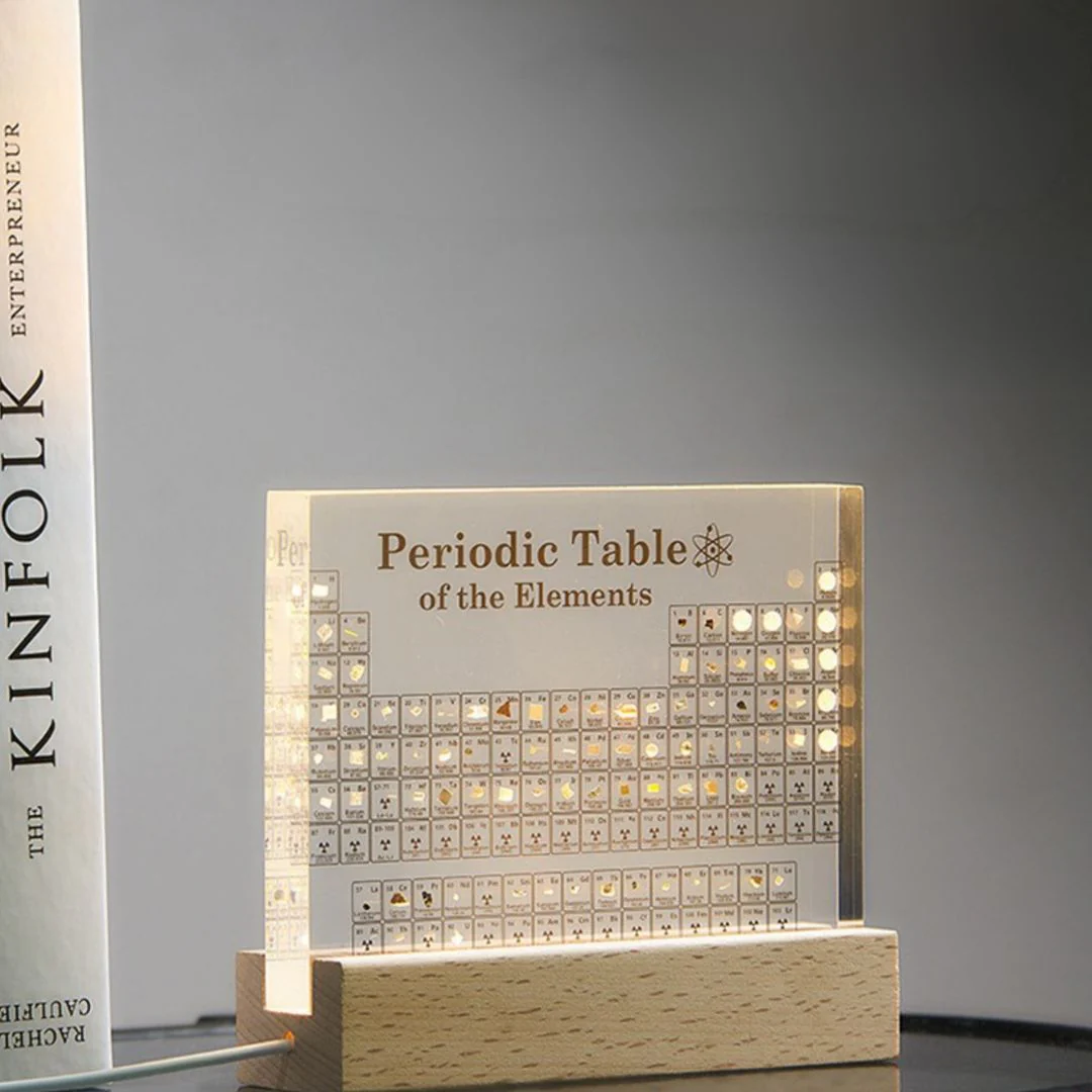 Periodic Table Light with LED Lights Base