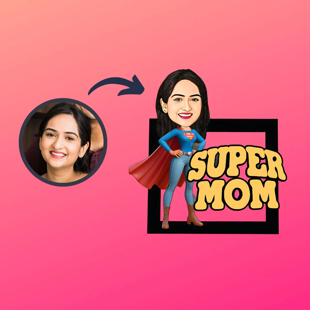 Personalized Mom Caricature Frame  | Gift for a Super Mom - Image 3