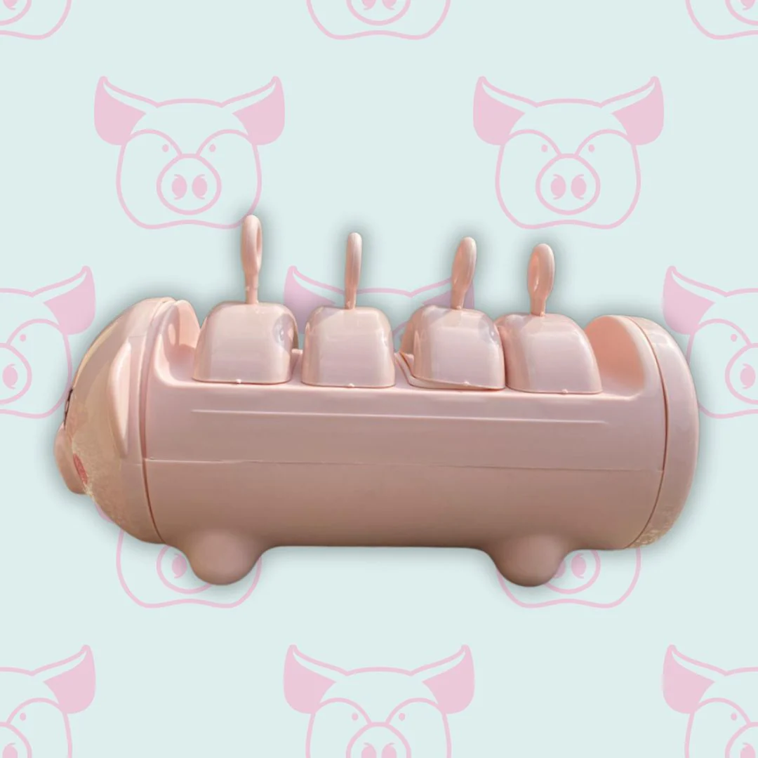 Pig Ice Cream Mould | Popsicle Piggy Kulfi Maker with 4 Slots - Image 2