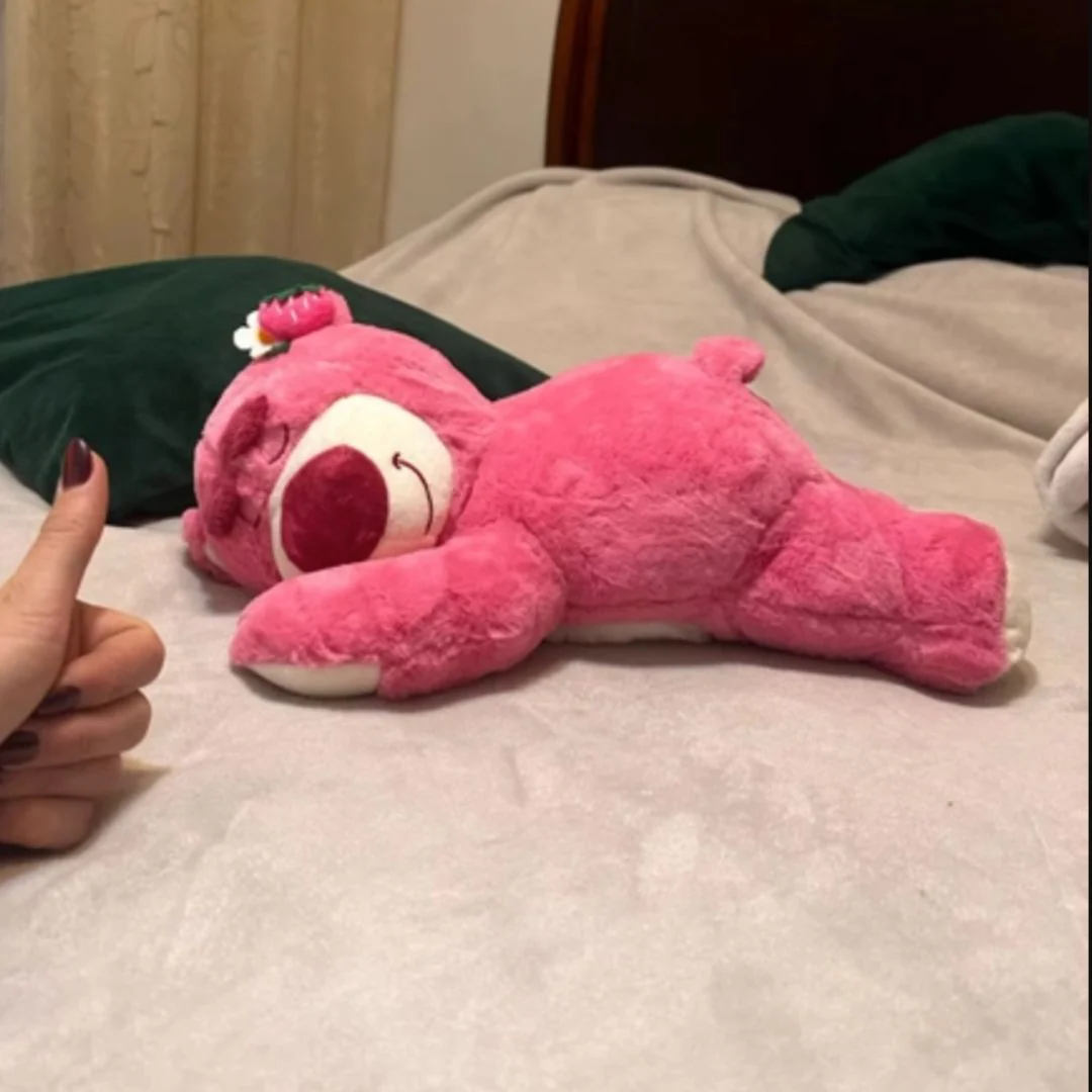 Sleepy Pink Bear Plush Pillow with Blanket - Image 4