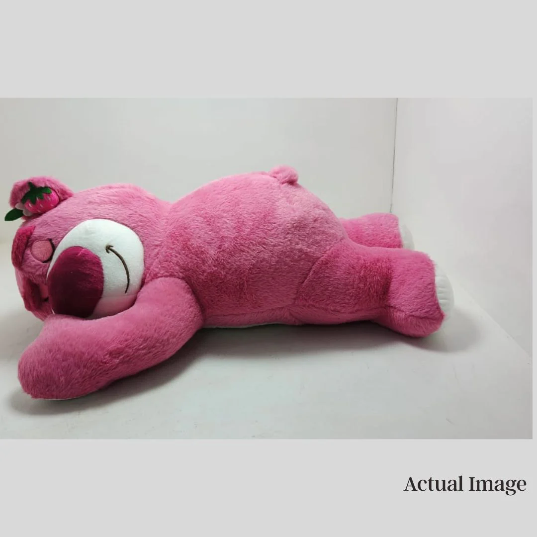 Sleepy Pink Bear Plush Pillow with Blanket - Image 5