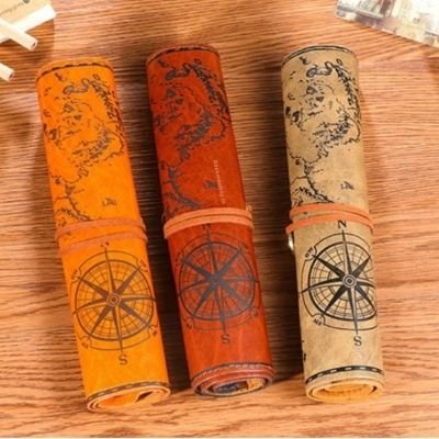 Pirate Pen Case - Roll up Leather - Image 5