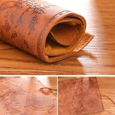 Pirate Pen Case - Roll up Leather - Image 6