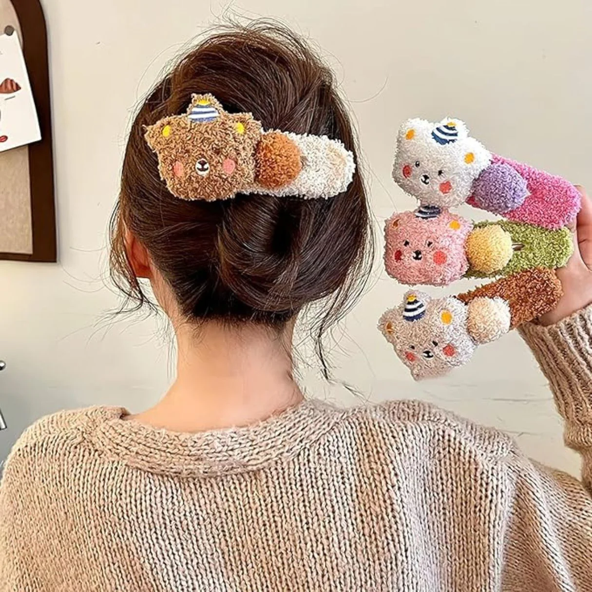 Cute Plush Cartoon Hair Clip For Girls - Image 2