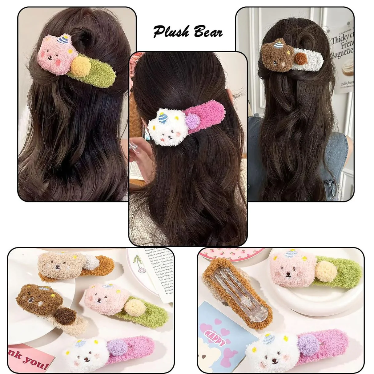 Cute Plush Cartoon Hair Clip For Girls - Image 3