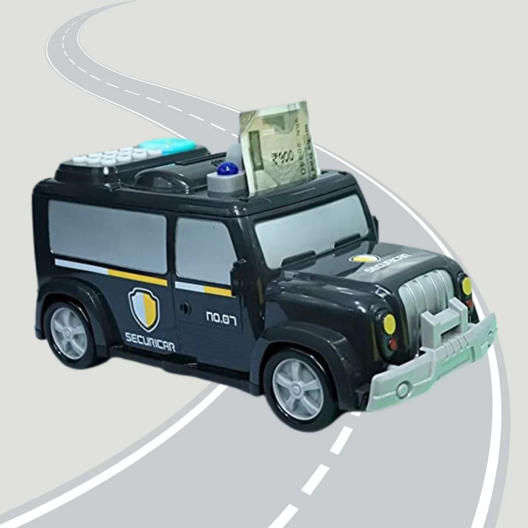 Police Jeep Coin Bank | Securicar Coin Safe with Password and Music - Image 3