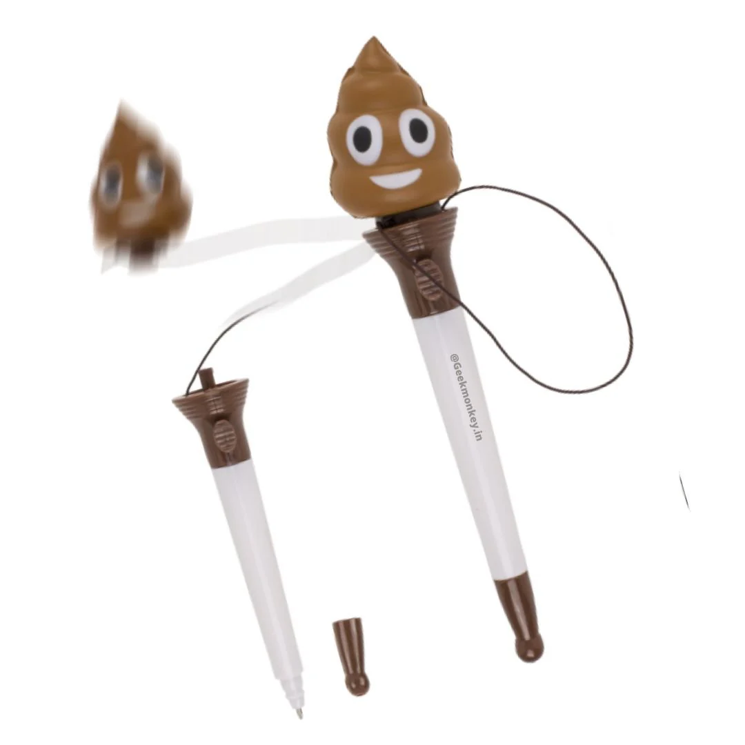 Poo Pop Out Pen - Poppity Poo Pen - Set of 2 - Image 2
