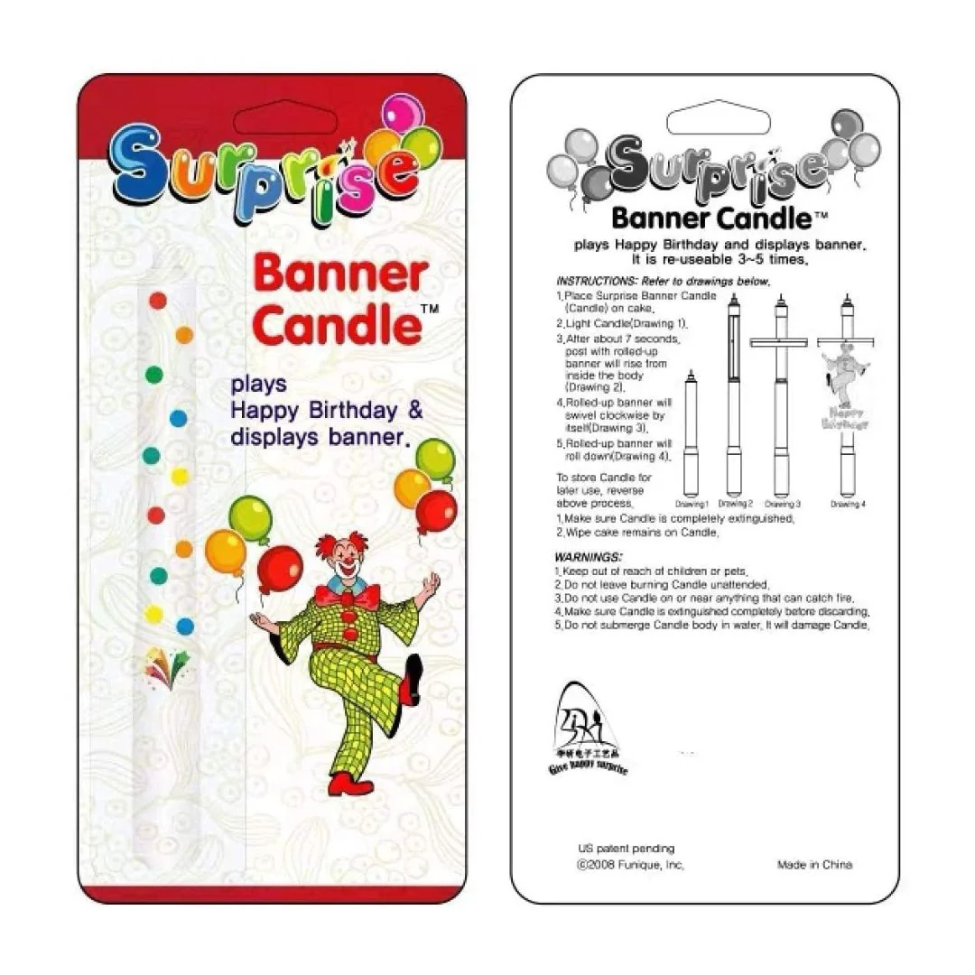 Surprise Pop-Up Banner Birthday Candle - Image 7