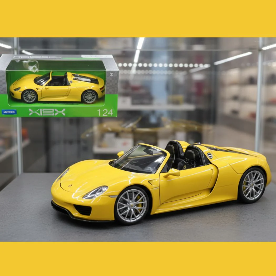 Welly Porsche 918 Spyder Convertible Car Model – 1:24 Scale Official Licensed Die-Cast - Image 3