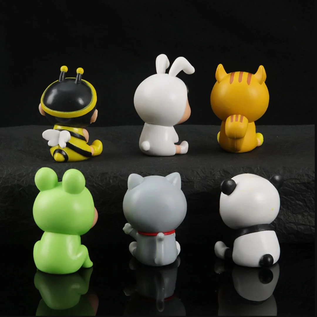 Premium Shinchan Collectibles |  Cartoon Collectible [Set of 6 Animal Dress Shin Chan] - Image 3