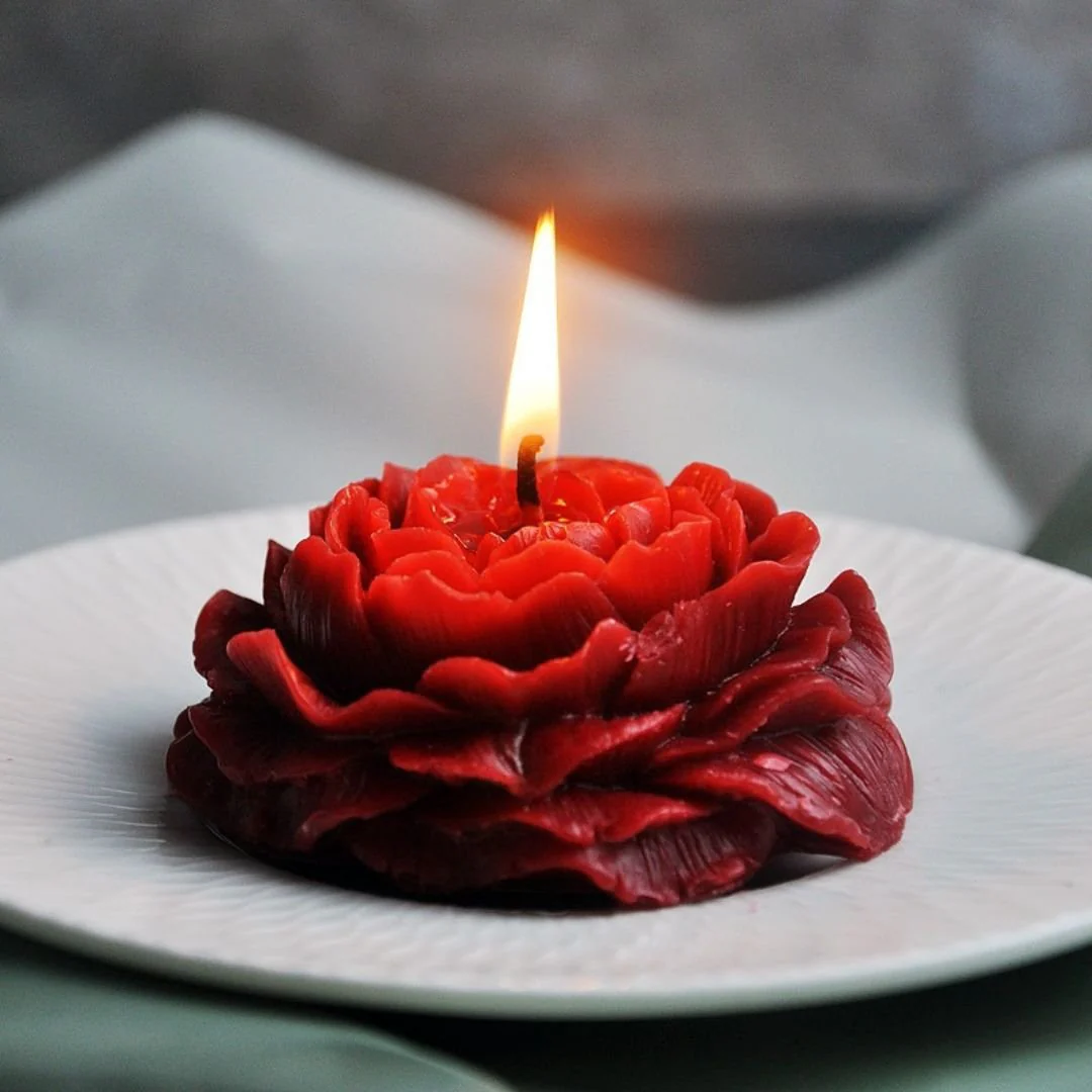 Pretty Peony Decorative Candle | Premium Fragrance Soy Wax Candle [5 cm] - Image 3