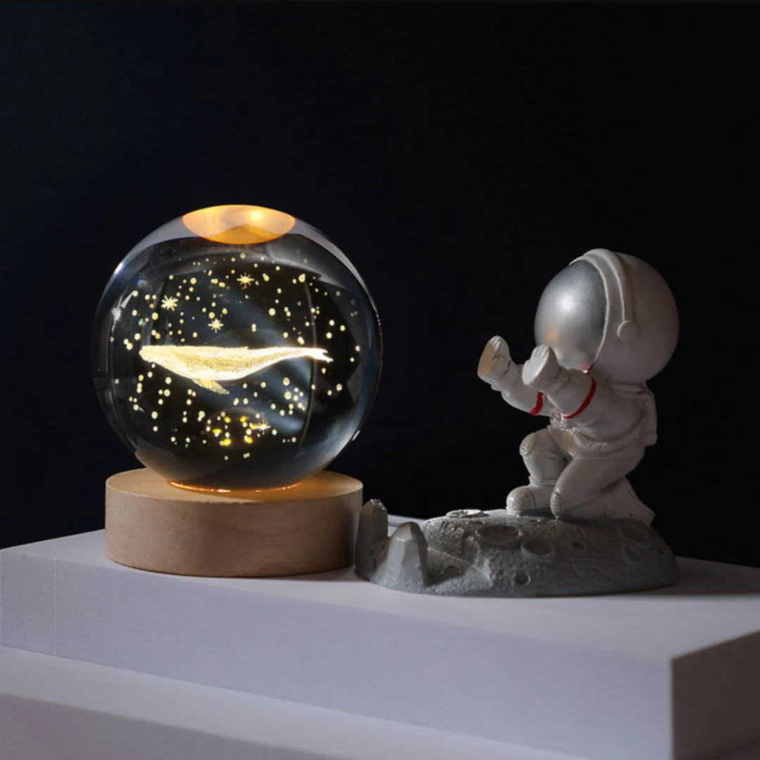 Pretty Whale Crystal Lamp | LED Crystal Paper Weight Lamp for Desk Decor