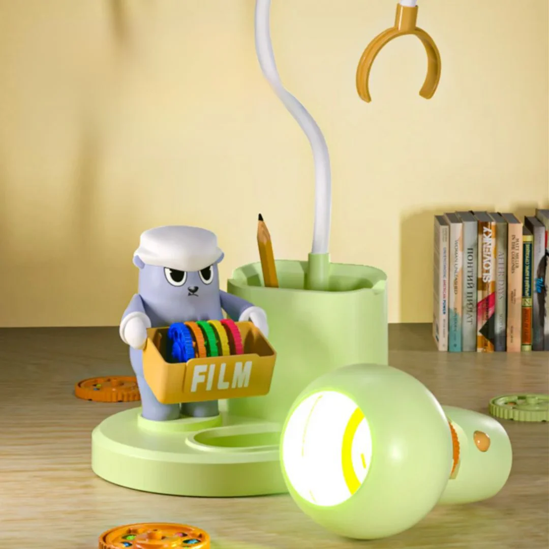 Projection Pen Holder Lamp: Illuminate & Organize [Free Film Discs] - Image 4