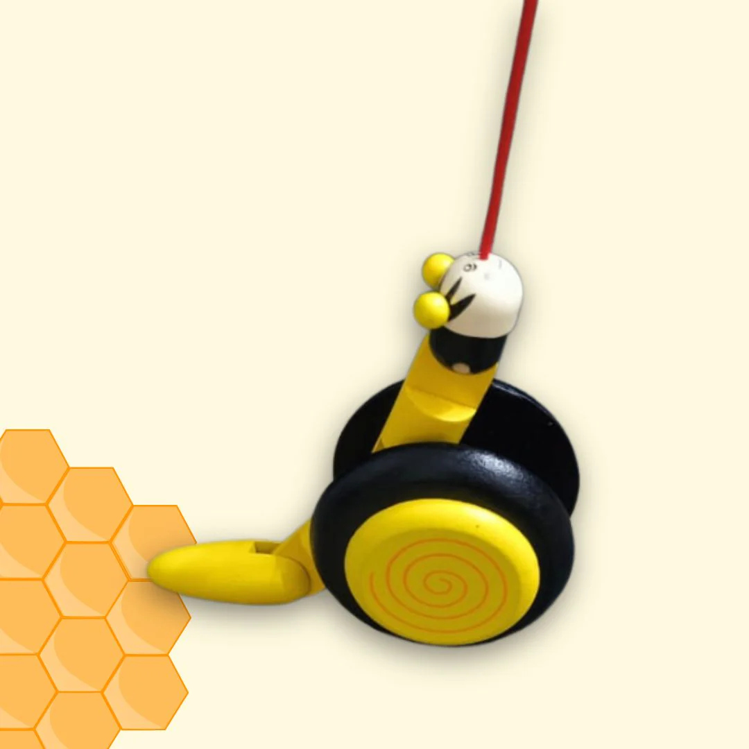Pull Along Wooden Worm Toy | Sustainable Handmade Indian Pull Toy for Kids - Image 3