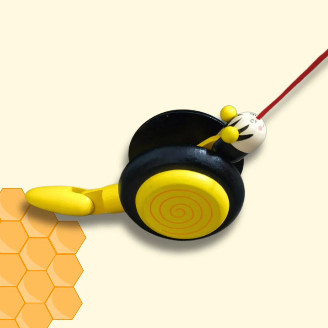 Pull Along Wooden Worm Toy | Sustainable Handmade Indian Pull Toy for Kids - Image 4