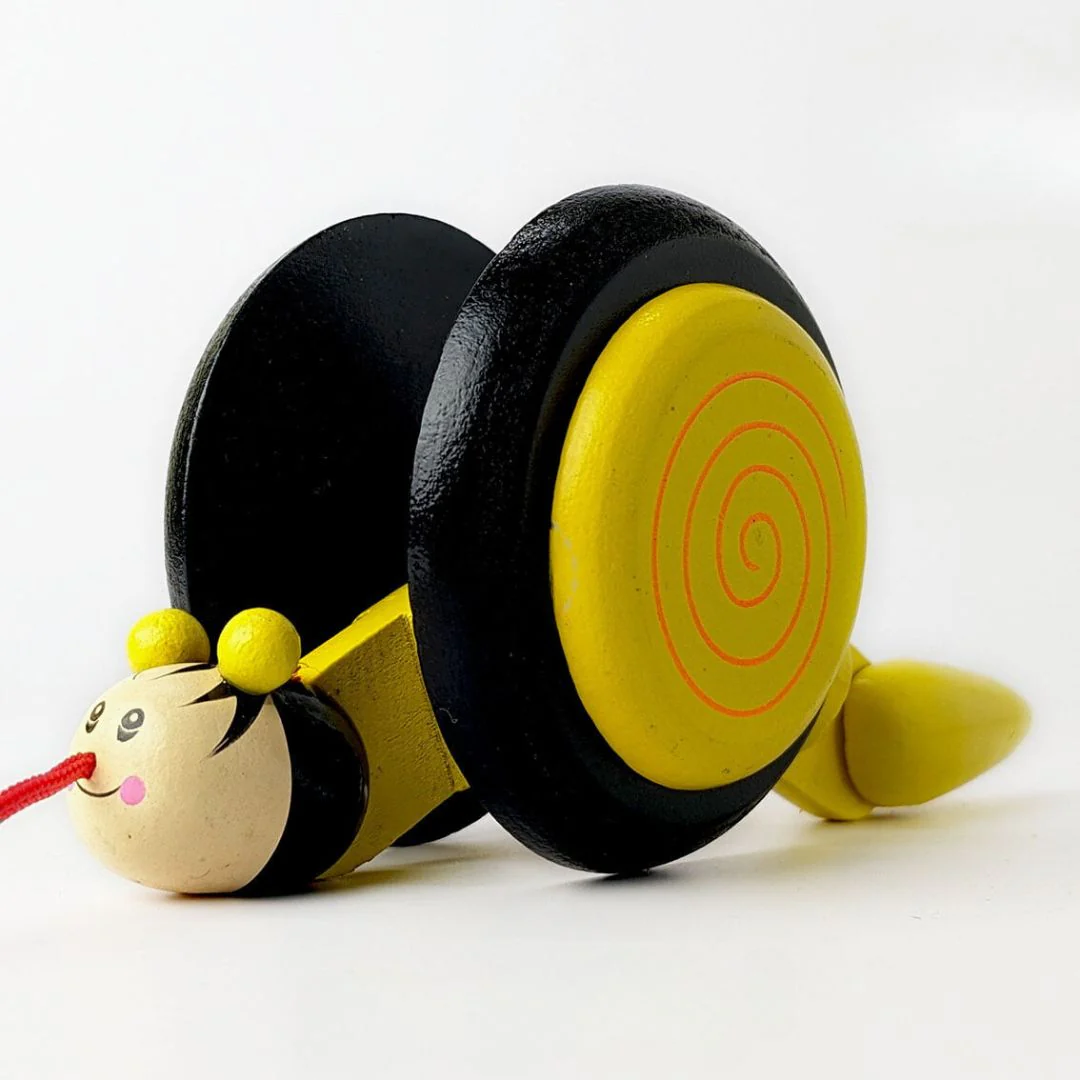 Pull Along Wooden Worm Toy | Sustainable Handmade Indian Pull Toy for Kids - Image 5