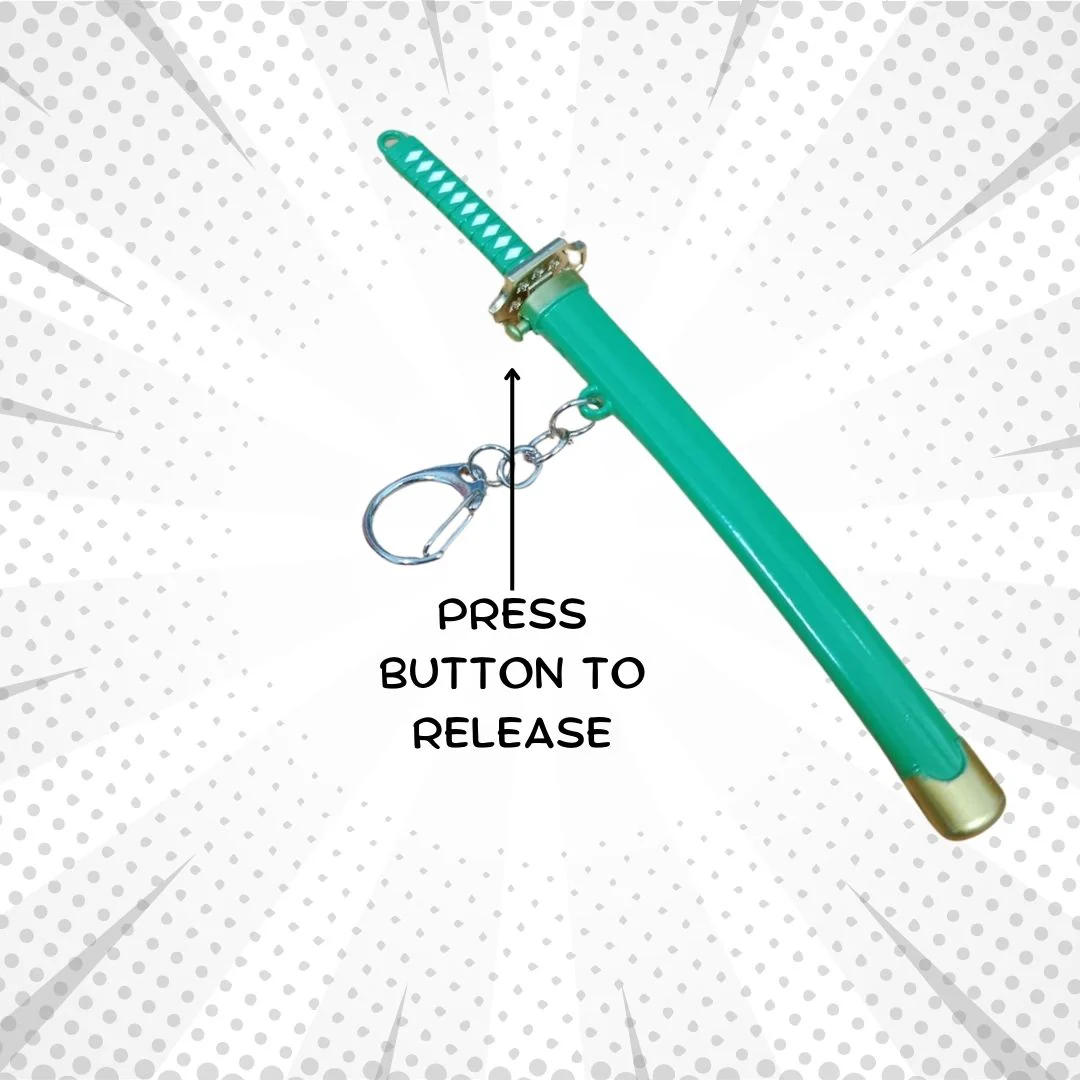Katana Keychain with Push Button | Cool Anime Collectible Keychain - Image 3