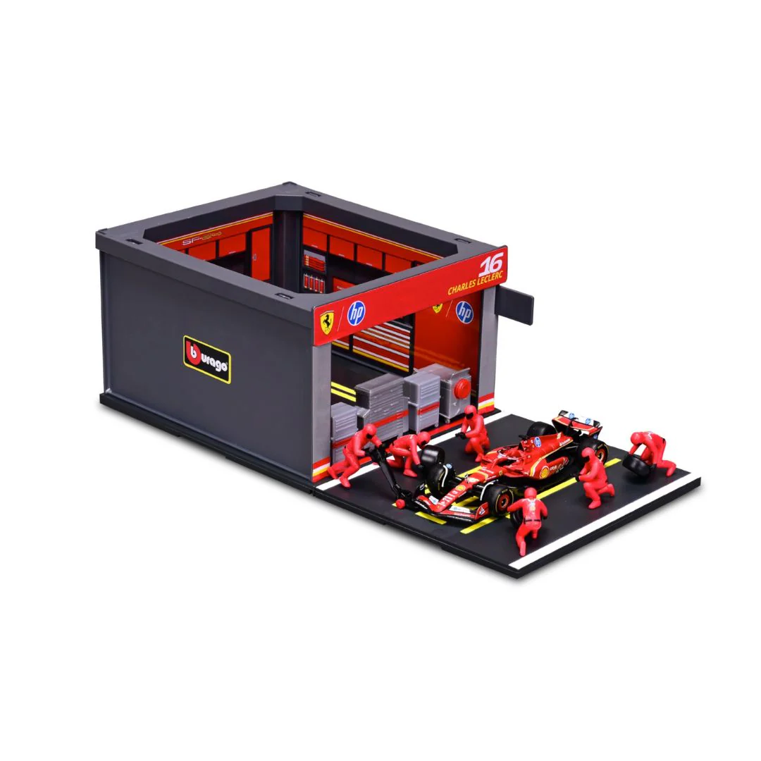Racing Car Pit Pass Set | Die-Cast Car with 6-Piece Pit Crew &amp; Paddock Garage - Image 4