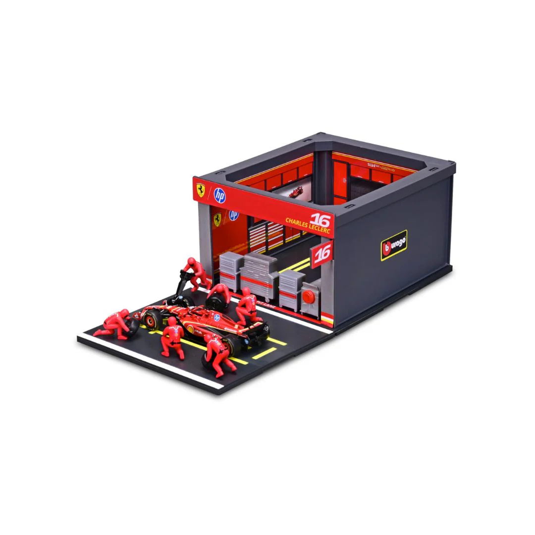 Racing Car Pit Pass Set | Die-Cast Car with 6-Piece Pit Crew &amp; Paddock Garage - Image 5