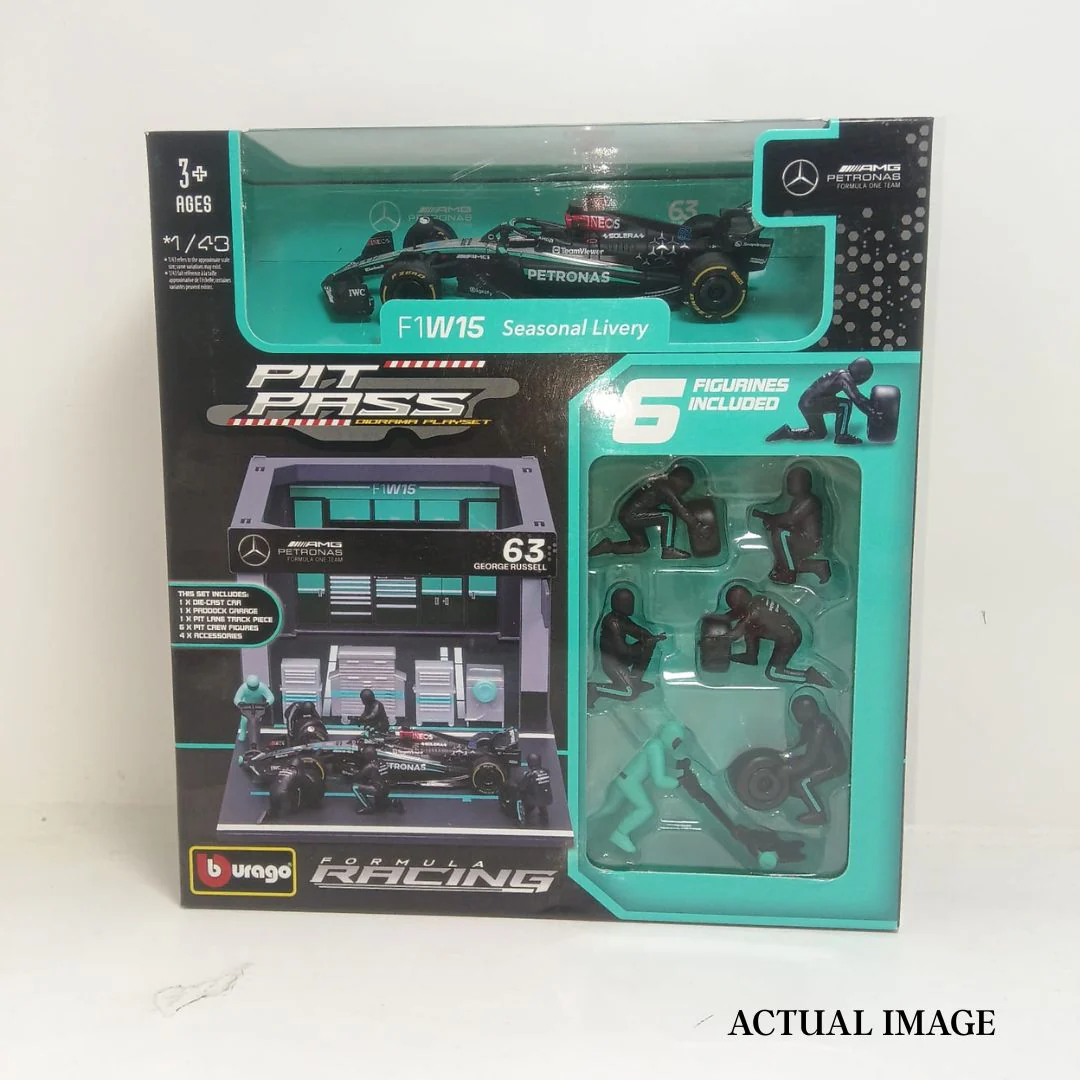 Racing Car Pit Pass Set | Die-Cast Car with 6-Piece Pit Crew &amp; Paddock Garage - Image 6