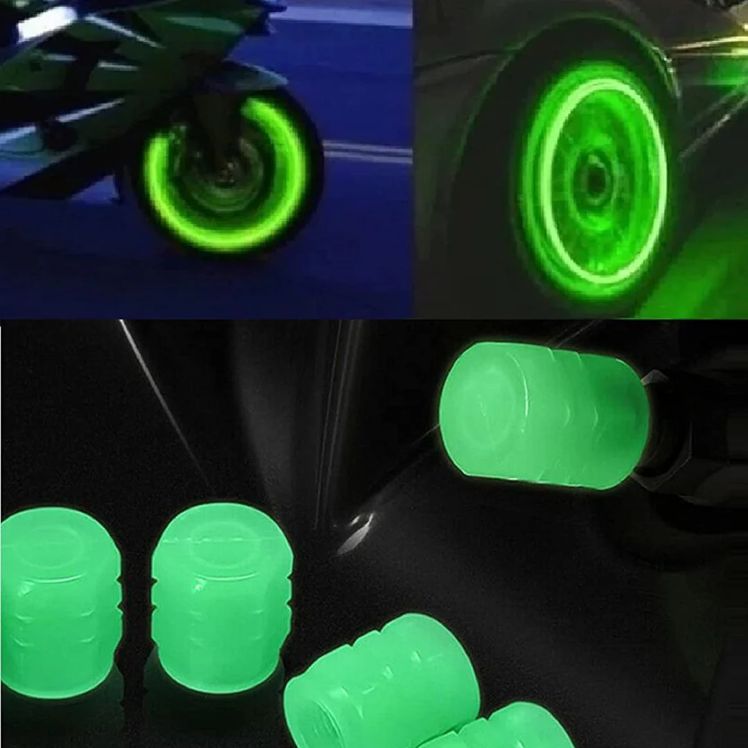 Radium Valve Cap for Vehicles | Glow-in-Dark Tyre Pressure Caps (4 pcs, Green) - Image 5