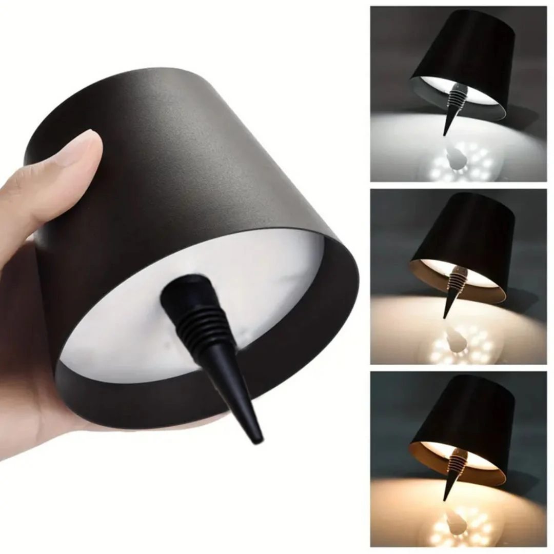 Rechargeable Bottle Top LED Lamp | 3-Color Wine Bottle Light Cap with 1800mAh Battery - Image 2