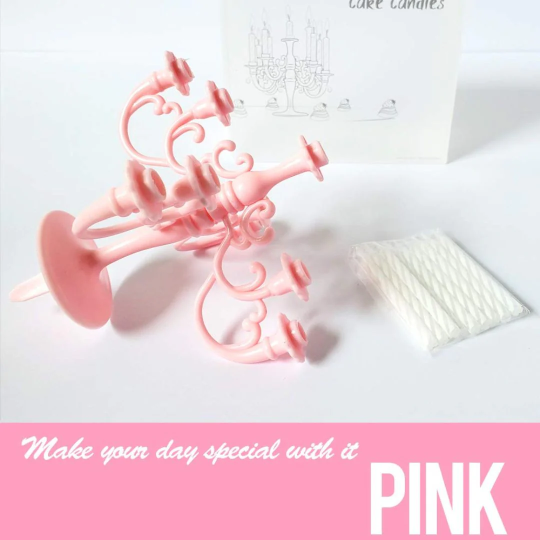 Retro Cake Candle Stand | Candelabra Style Cake Candles with 5 Candles - Image 4